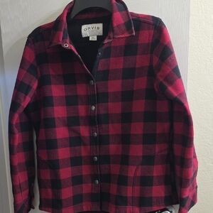 Orvis Red and Black Checkered Jacket Size M